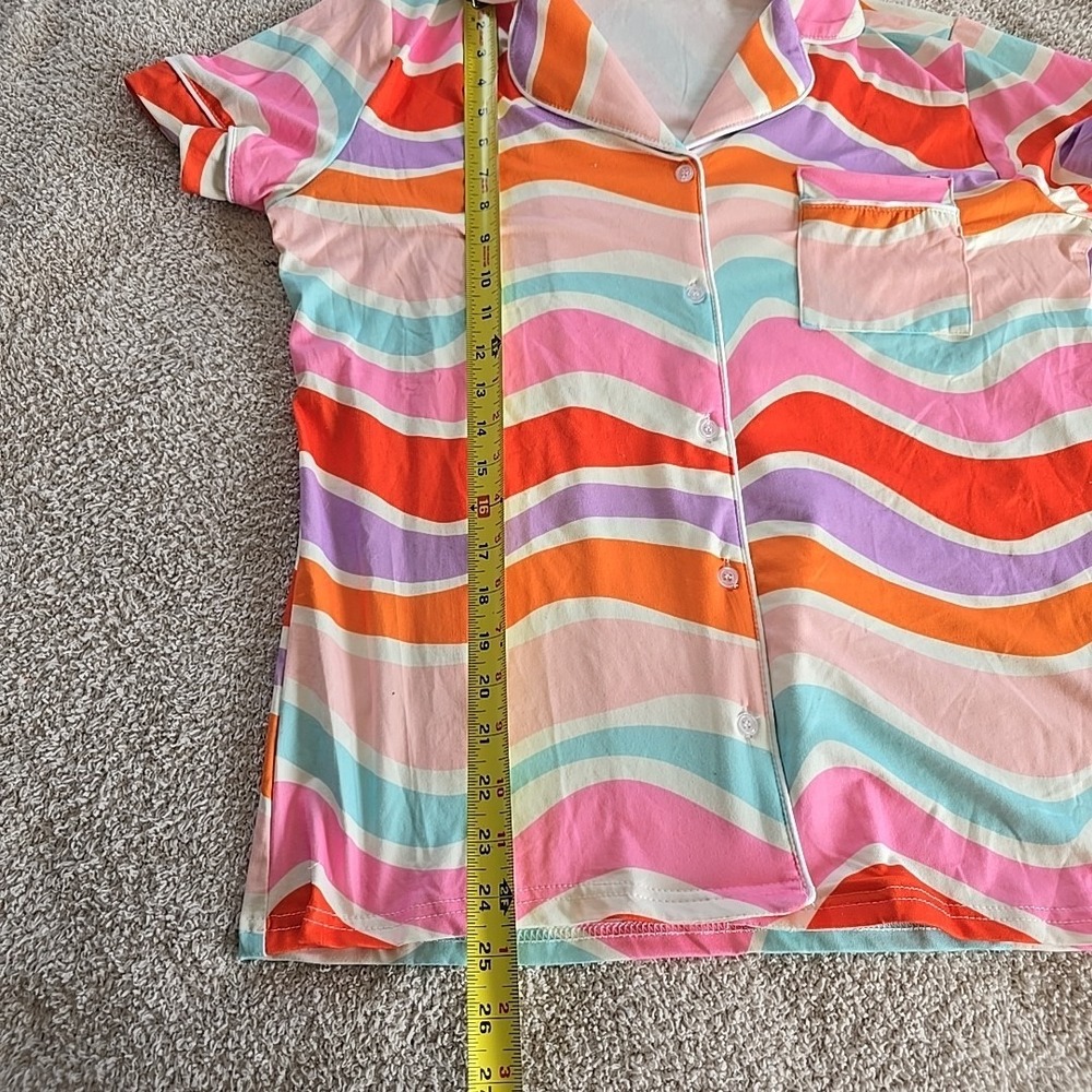 Katydid Multicolor Abstract Wave Pajama PJ Set Shorts/top‎ Size S NWT - Picture 11 of 16